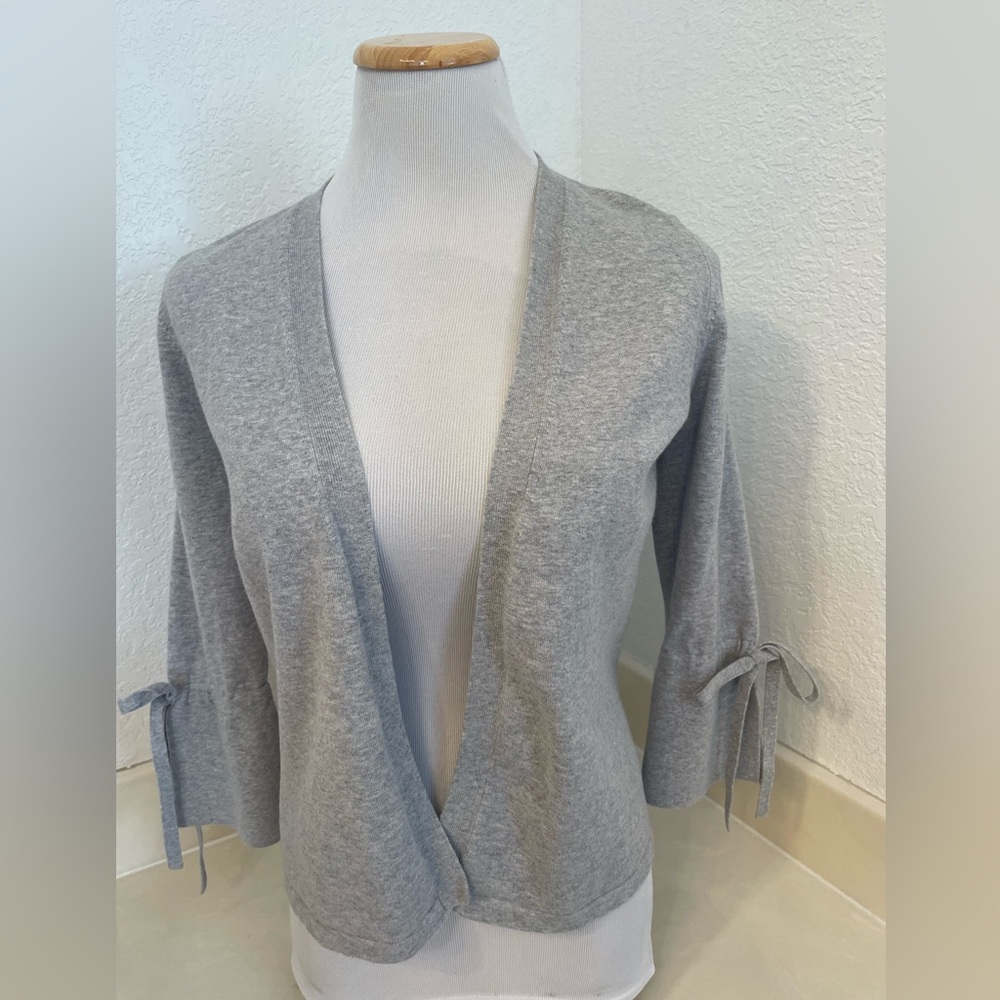 Ann Taylor Open Front Cardigan, Grey XS